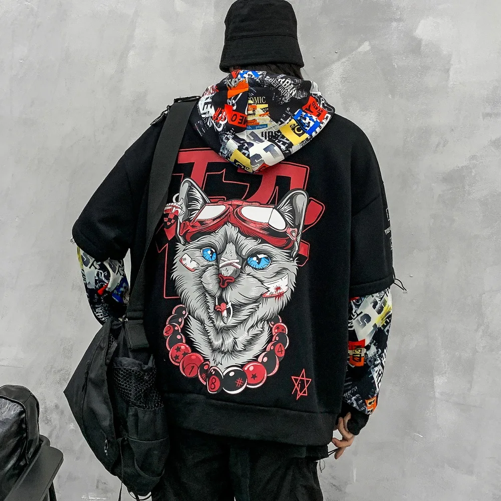 Новинка, мужские толстовки, уличная одежда Harajuku для влюбленных, свободные, хип-хоп, модные