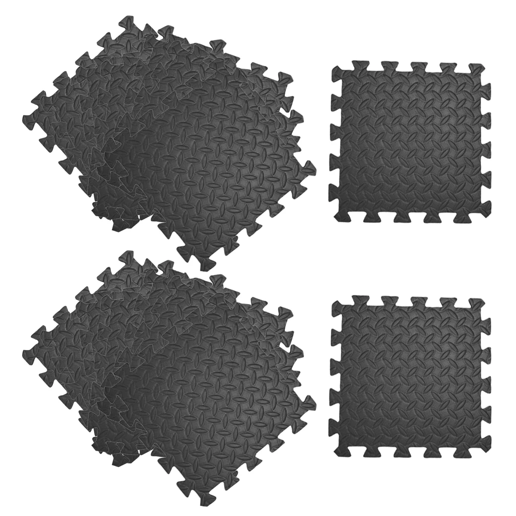 Generic 16pcs Floor Mat Exercise Gym Rubber Flooring Tiles Gray Best