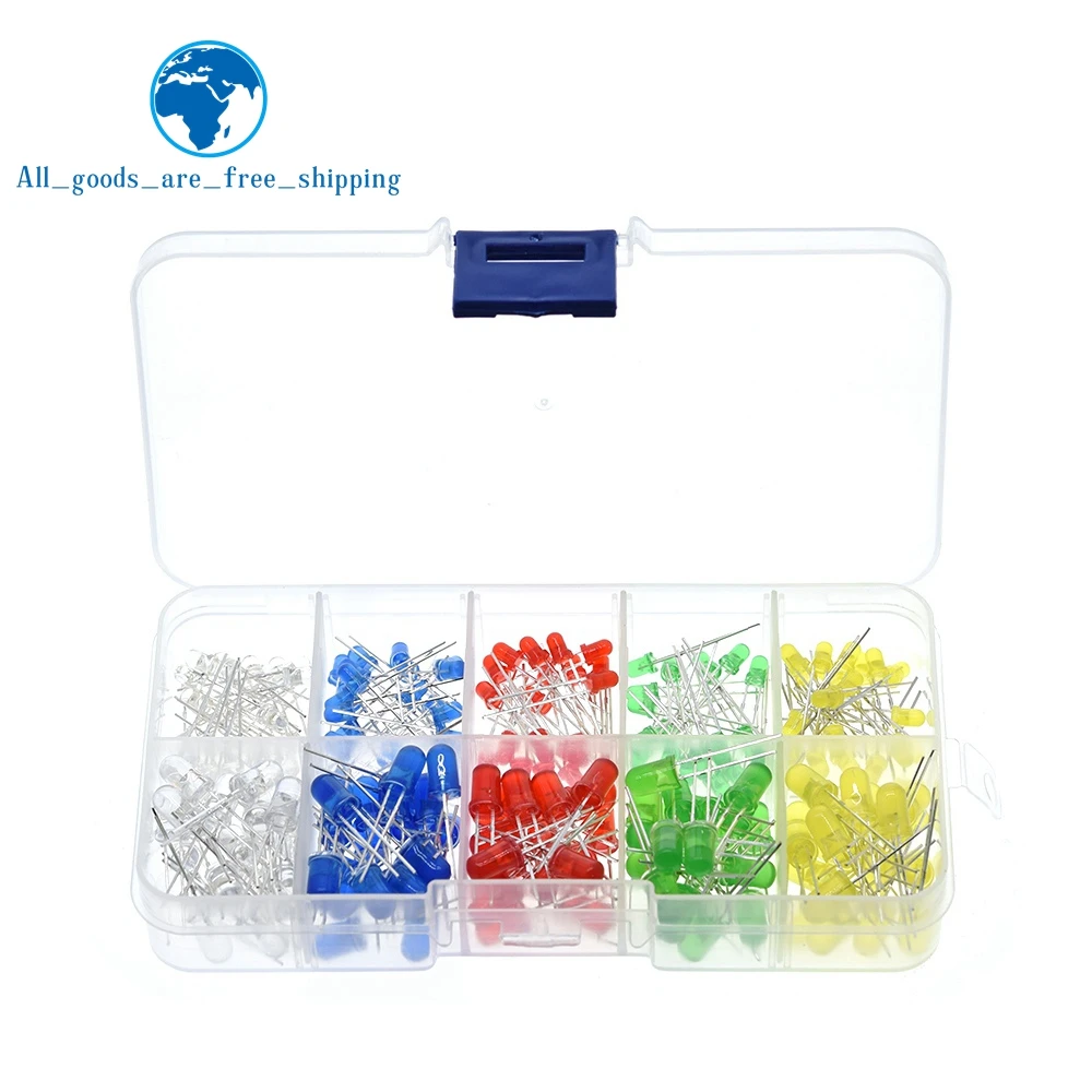 LOSCATO 200 Pieces LED Emitting Diodes Assortment Kit Bulb LED Lamp White//Red//Yellow//Green//Blue 3mm//5mm