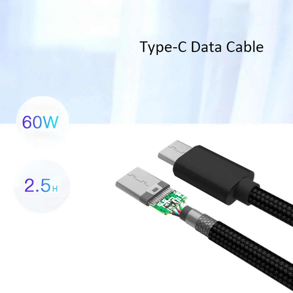 

3A Type-C to Type C Fast Charging Cable USB Cable Charger Nylon Data Wire for Pixel Xiaomi Huawei