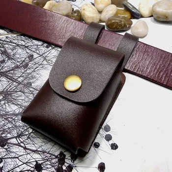 

Blongk Mini Waist Bag Genuine Leather Small Belt Pack Card Holder Car Key Case Key Pouch FX-K