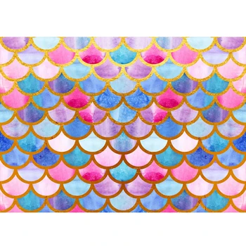 

Little Mermaid Photophone Fish Scales Photography Backgrounds Baby Shower Newborn Birthday Photo Backdrops Portrait Prop