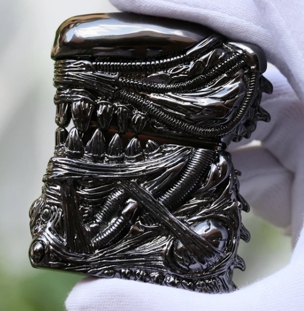 SRZ покрытием S925 серебро 355 г латунь H. R. Giger Alien ручной работы наружная коллекция стимпанк Зажигалка 7,2*5,4*2,2 см 2 цвета