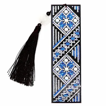 

DIY Diamond Painting Bookmark Leather Tassel Book Marks Creative Craft Special Shaped 5D Diamond Embroidery DIY Craft Gift
