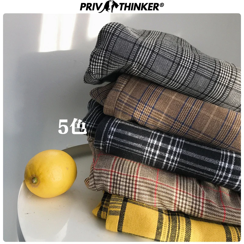Privathinker, Харадзюку, клетчатые штаны для женщин, брюки, уличная одежда, женские шаровары, осенние женские повседневные штаны размера плюс