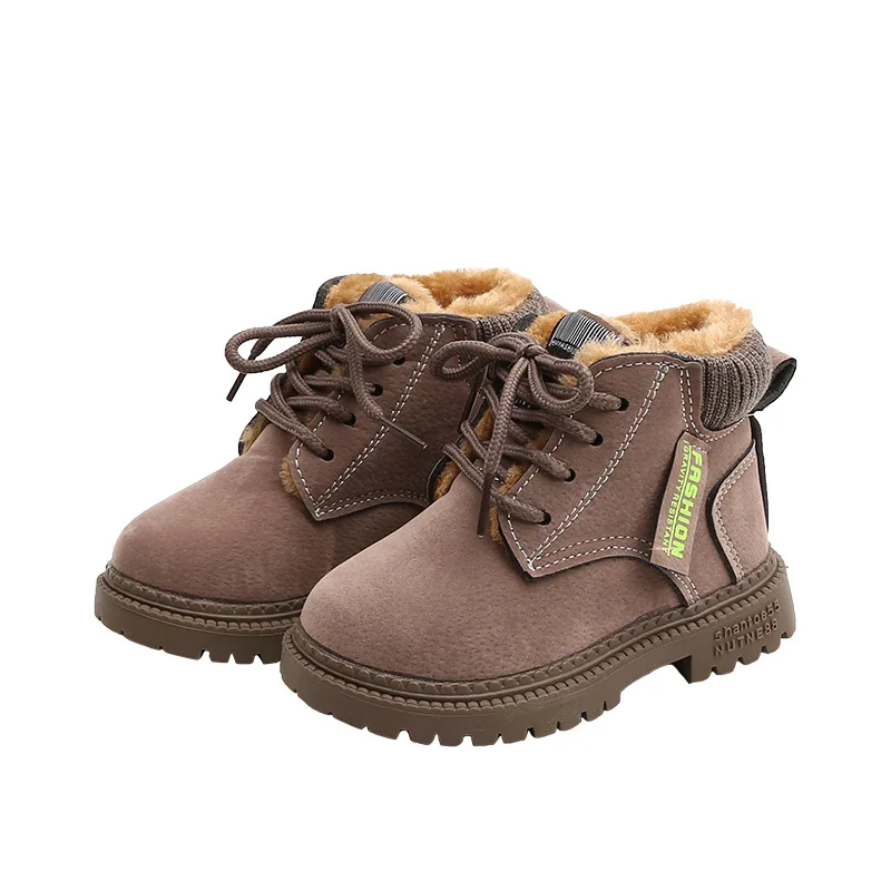 Tipsietoes для мальчиков и девочек marten плюшевые кожаные модные теплые зимние сапоги для детей Kinderschune basket кроссовки обувь