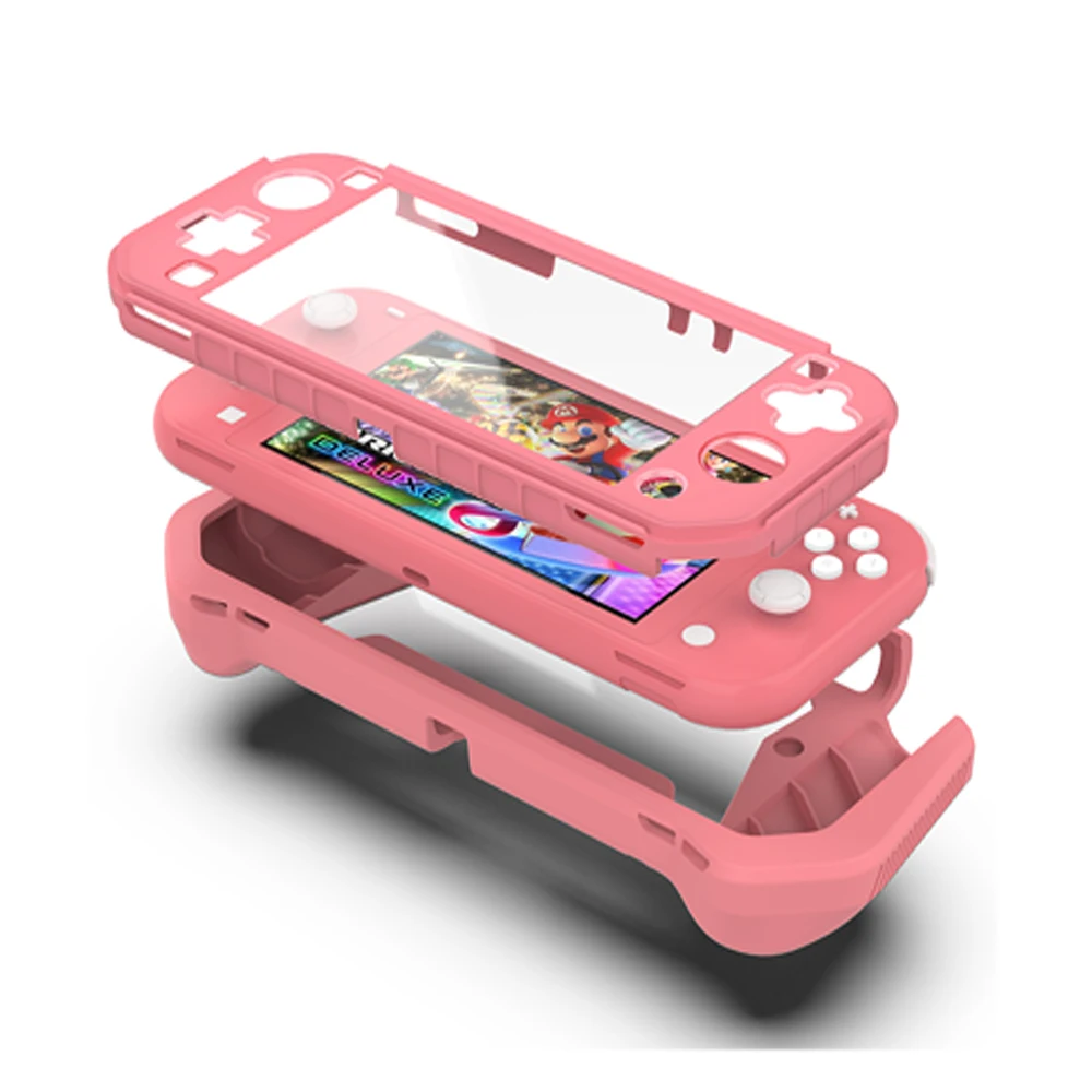 Novo para Nintend Guardas para Nintendo Switch Lite Corpo Inteiro Ergonômico Antiderrapante Escudo Case Capa Mini Console Rosa 2022 - Image 4