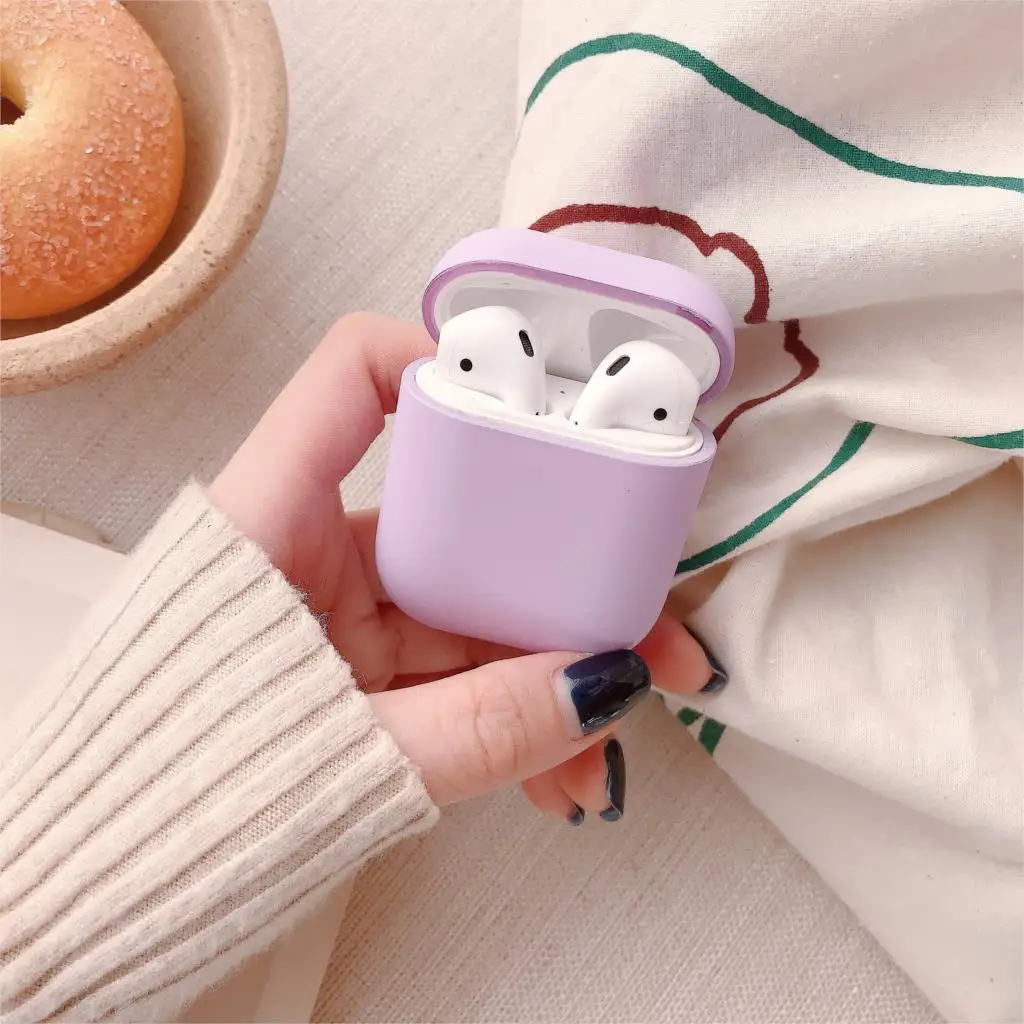 Для Apple Airpods 1 2 беспроводной Bluetooth чехол для наушников Красочные конфеты для Apple AirPods ПК Жесткий милый чехол Коробка Чехол - Цвет: Purple