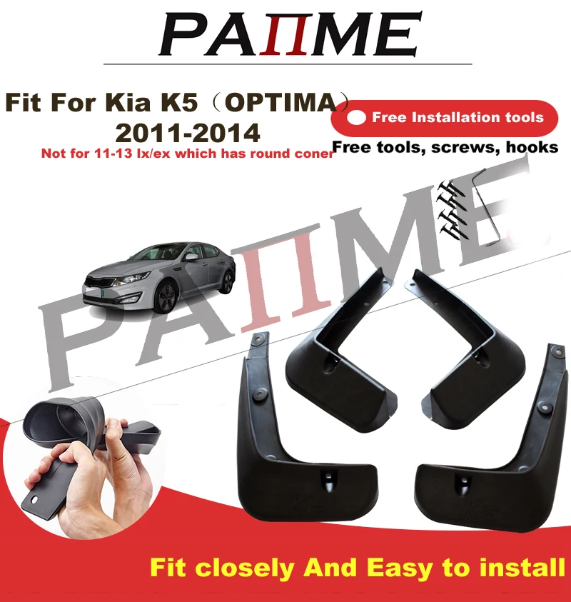 4 Pcs Car Mud Flaps Fits For Kia K5 Optima 20112014 Mudguard Splash