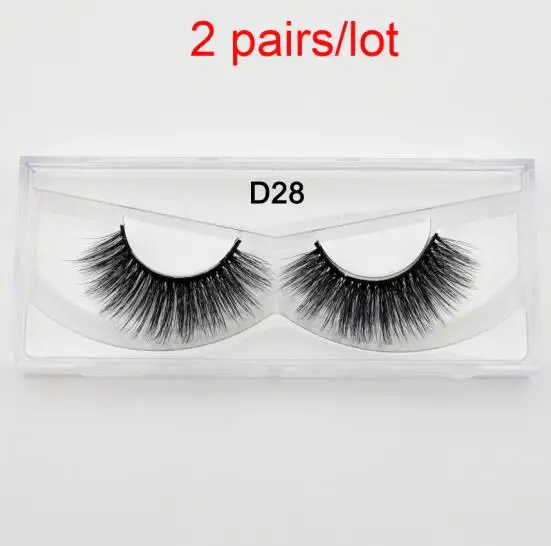 2pair D28 2 пара/лот Visofree ресницы 3D Искусственные норковые ресницы веганские безжалостные пушистые шелковые ресницы толстые мягкие Накладные ресницы для макияжа - Цвет: 2pair D28