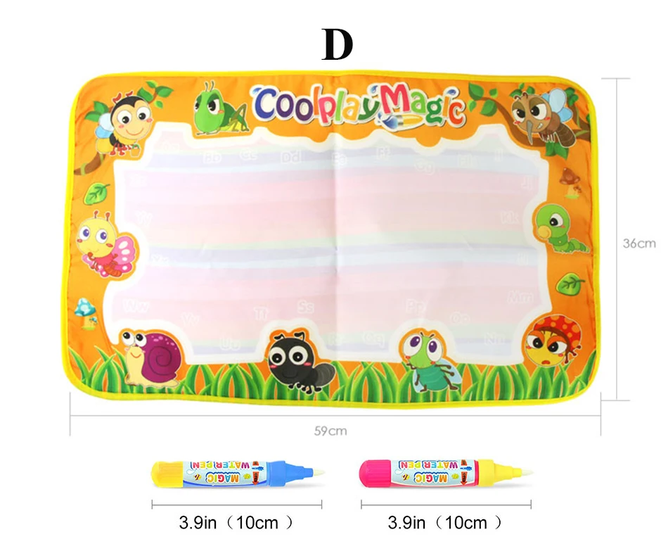 Magic Water Painting Drawing Mat & 2 Pens Doodle Board Coloring Books for Kids Children Educational Toys 13