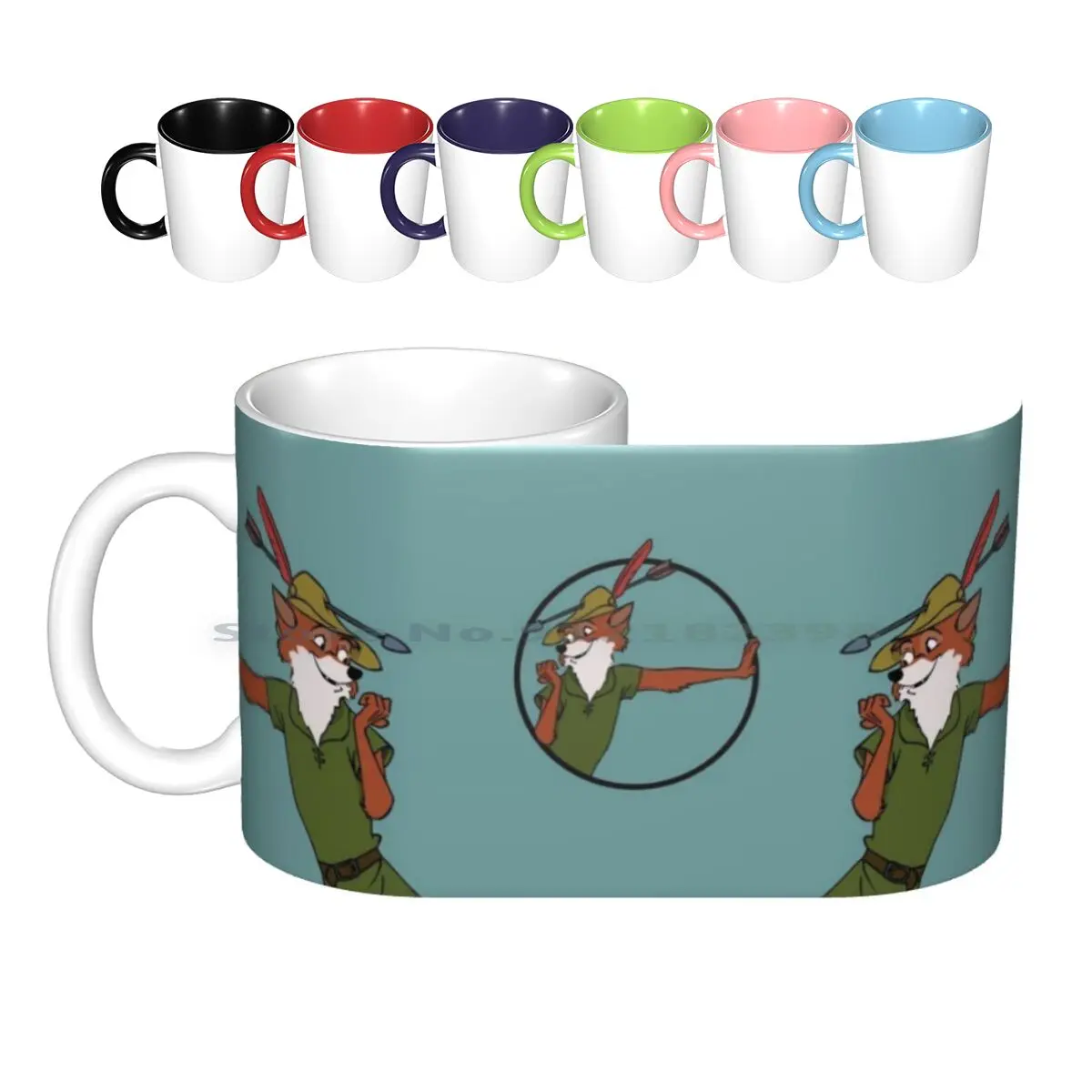 Robin Hood Tazze In Ceramica Tazze Da Caffè Tazza Da Tè Al Latte Robin Hood Cartoon Fox Foxy Nostalgia Green Merry Forest Movie Creative