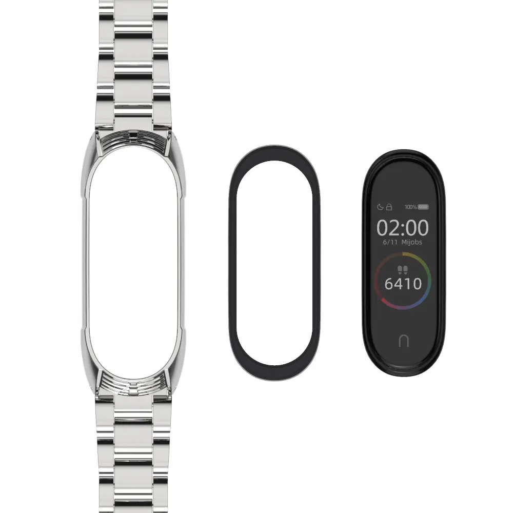 Ремешок металлический для Mi Band 5 сменный Браслет 4 подходит Xiaomi 3