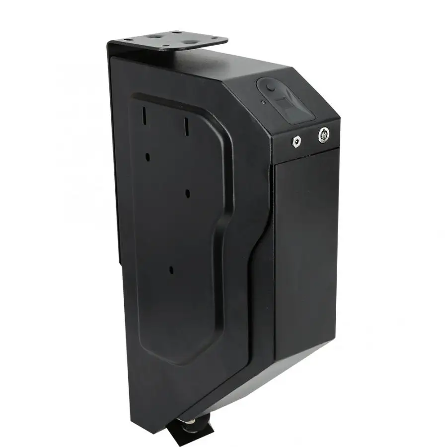 Weapon Safe Box Weapon Fingerprint Lock Safe Box Under Desk Handgun Holder Quick Access with Spare Keys
