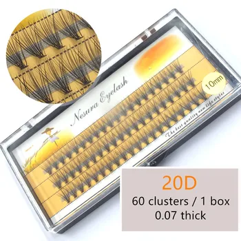 

1 tray natural black long personal false eyelashes eyelash extension makeup tools 60 knots 8 9 10 11 12 14MM available