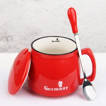 

Cup Ceramic Mug with Lid Spoon Personalized Custom Lettering Office Coffee Cup Home Men and Women Couples Cup Coffee Mugs Grinch