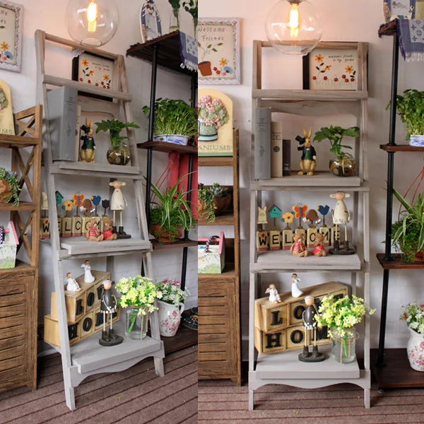 

Storage Shelf Wood Organizing Storage Bookshelf Indoor Solid Wood Flower Rack Wooden Display Stand Balcony Flowerpot Shelf Whole
