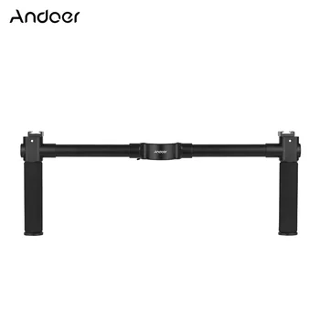 

Andoer Aluminum Alloy Dual Handle Grip Handheld Bracket Handlebar with 2 Cold Shoe Mount for Zhiyun Crane 2 Gimbal Stabilizer
