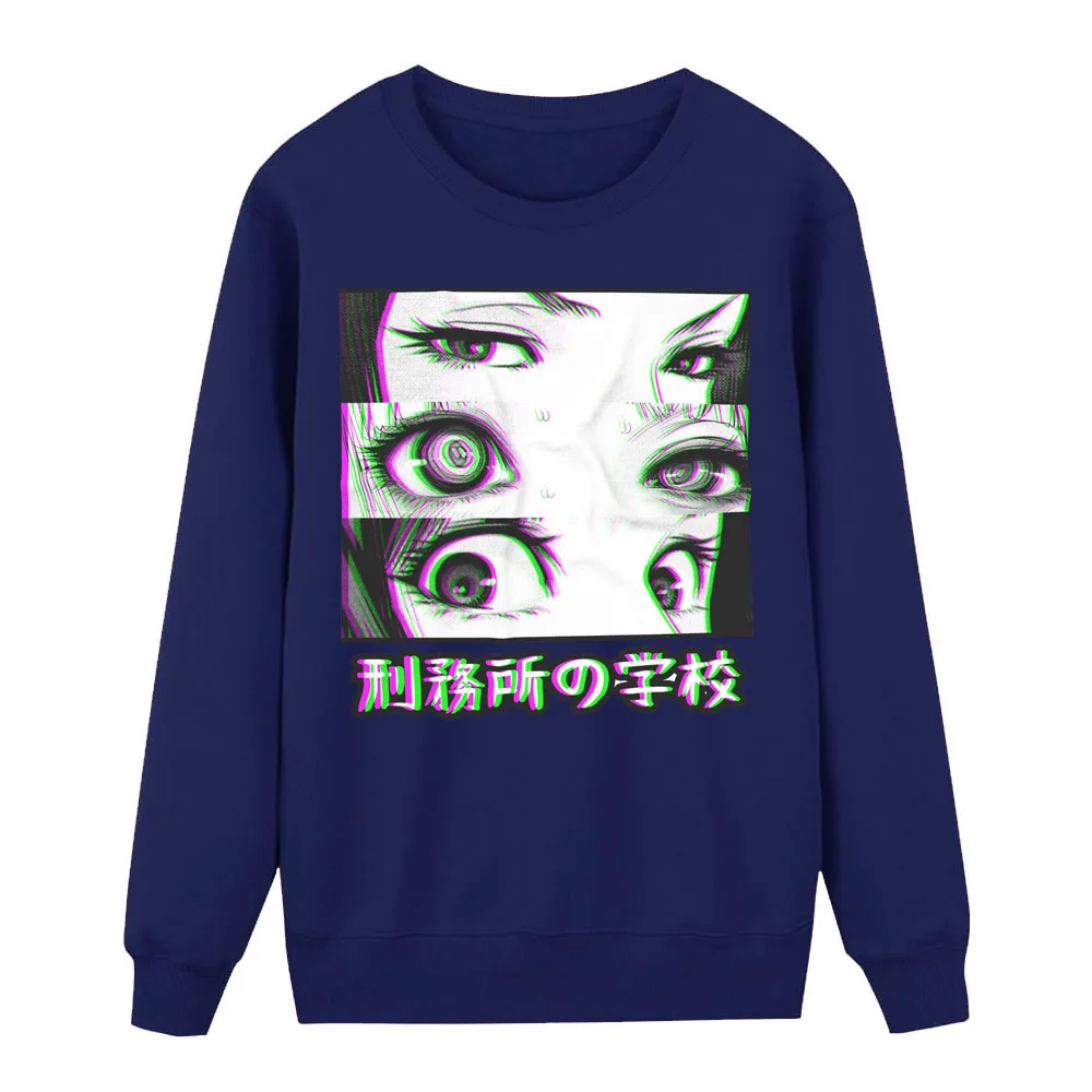 Япония Аниме Prison School Eyes Sad Женская Толстовка Толстовки весна зима горячая распродажа Повседневный Свободный пуловер с круглым вырезом