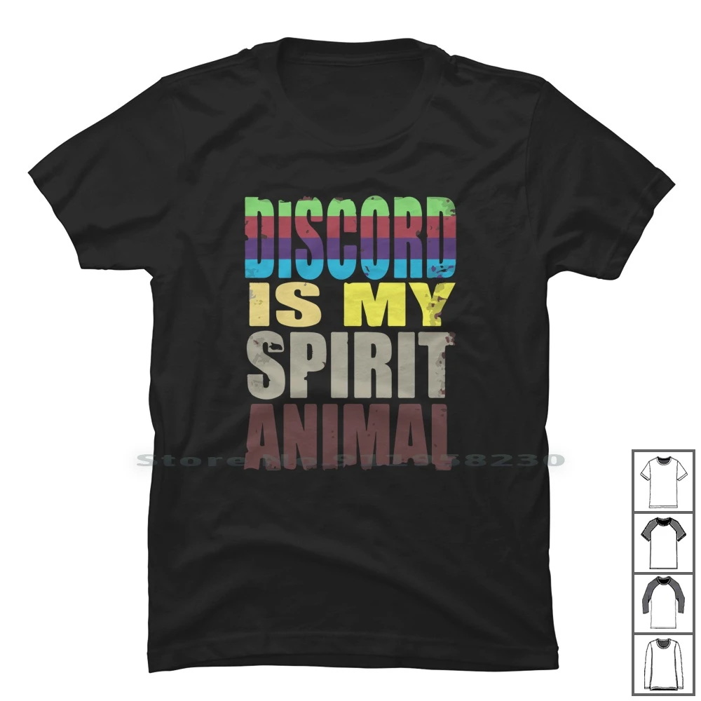 Discord Is My Spirit Animal T Shirt 100% Cotton Spirit Music Movie Disco  Tage Disc Cord Age Pi Ny My Funny - T-shirts - AliExpress