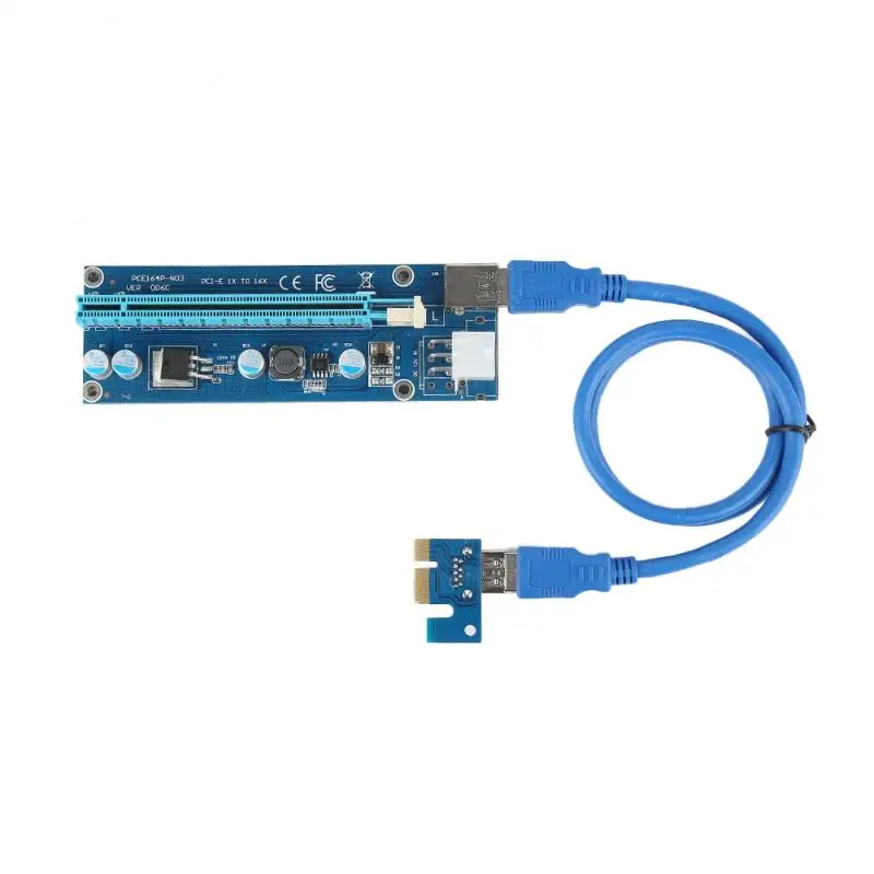 1 шт. USB 3,0 PCI-E Express 1X to 16X удлинитель Riser адаптер карта SATA 6 Pin Кабель питания горная машина Расширенный адаптер