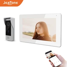 Jeatone – système d'interphone vidéo intelligent sans fil, wi fi, écran entièrement tactile FHD, 1x1080P, déverrouillage par conversation téléphonique