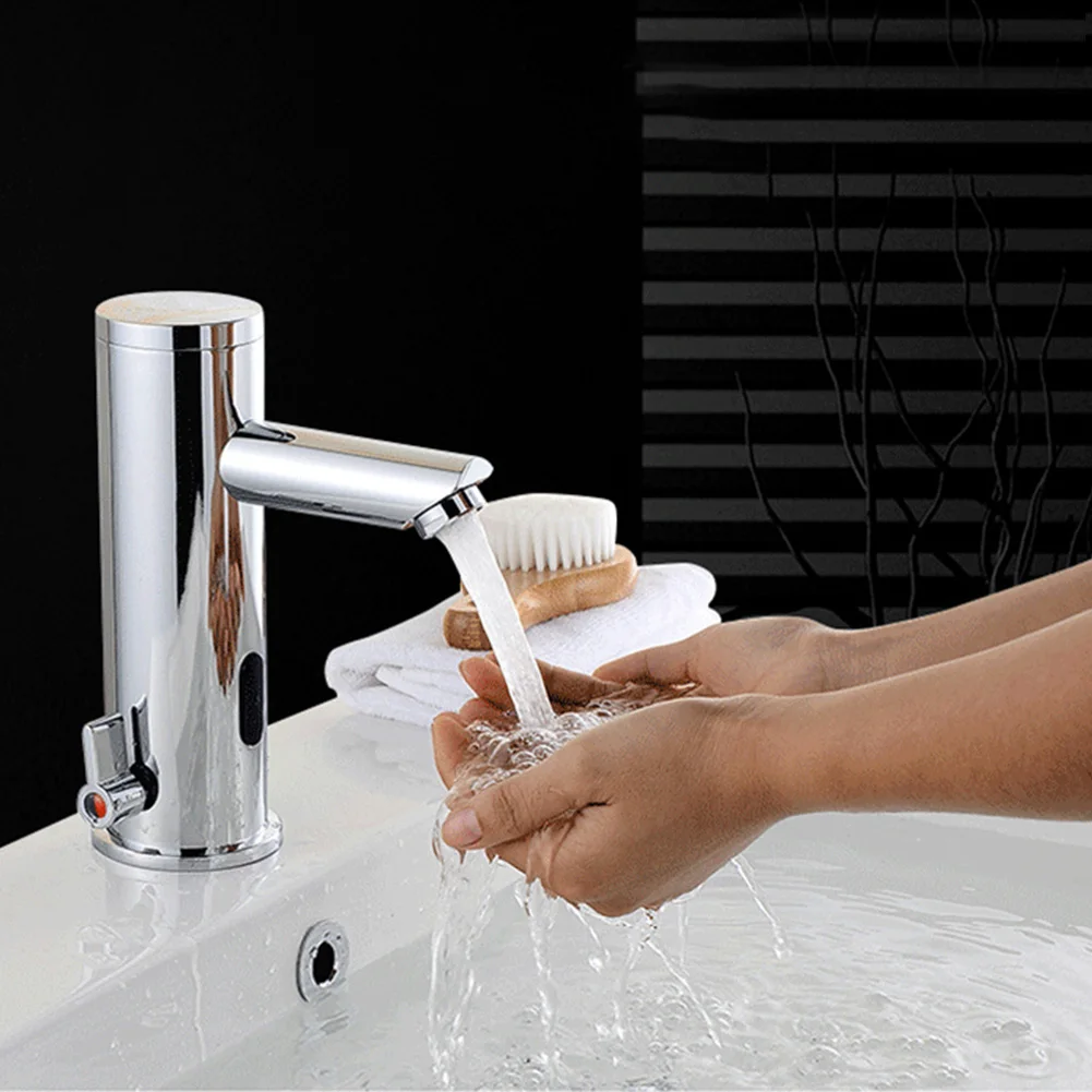 

Hot Cold Faucet Heat Resistant Decorative Easy Install Bathroom Smooth Home Kitchen Automatic Durable Sensor Sink Accessories