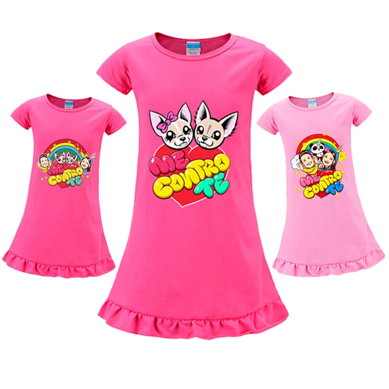 

2-9Y 2020 Summer Fashion Me Contro Te Princess Dresses for Girls Clothes Birthday Party Dress Cartoon Nightgown Pajama Children