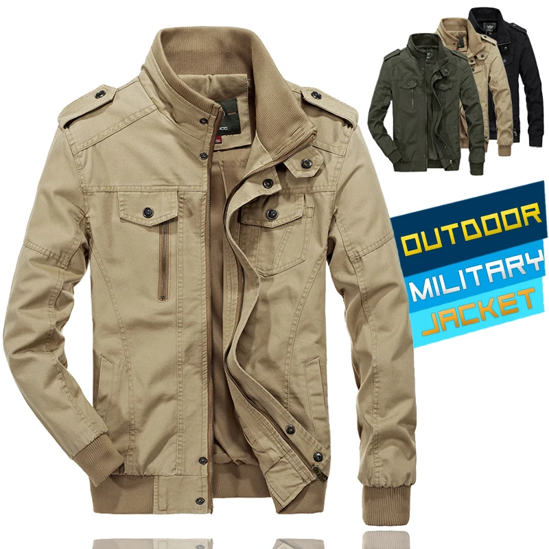 2021 New Men Military Army Jacket Spring Autumn Man Cotton Bomber Pilot Plus Size for 4XL 5XL 6XL | Мужская одежда