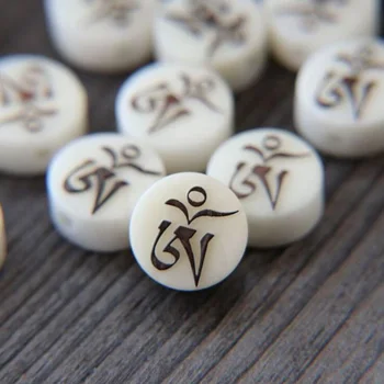 

Wholesale Artisan Carved Tagua Nut Beads For Jewelry Making Handcraft Wood Zen Buddhism Lucky Yoga Lotus Sign Charm DIY Beads