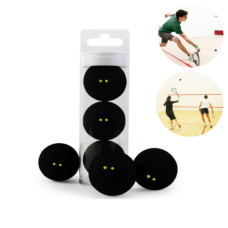 

Squash Ball Two-Yellow Dots Low Speed Sports Rubber Balls Professional Player
