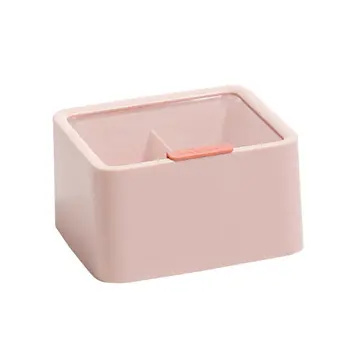 

1pc Lip Gloss Storage Case Desktop Lipstick Cosmetic Container with Lid (Pink)