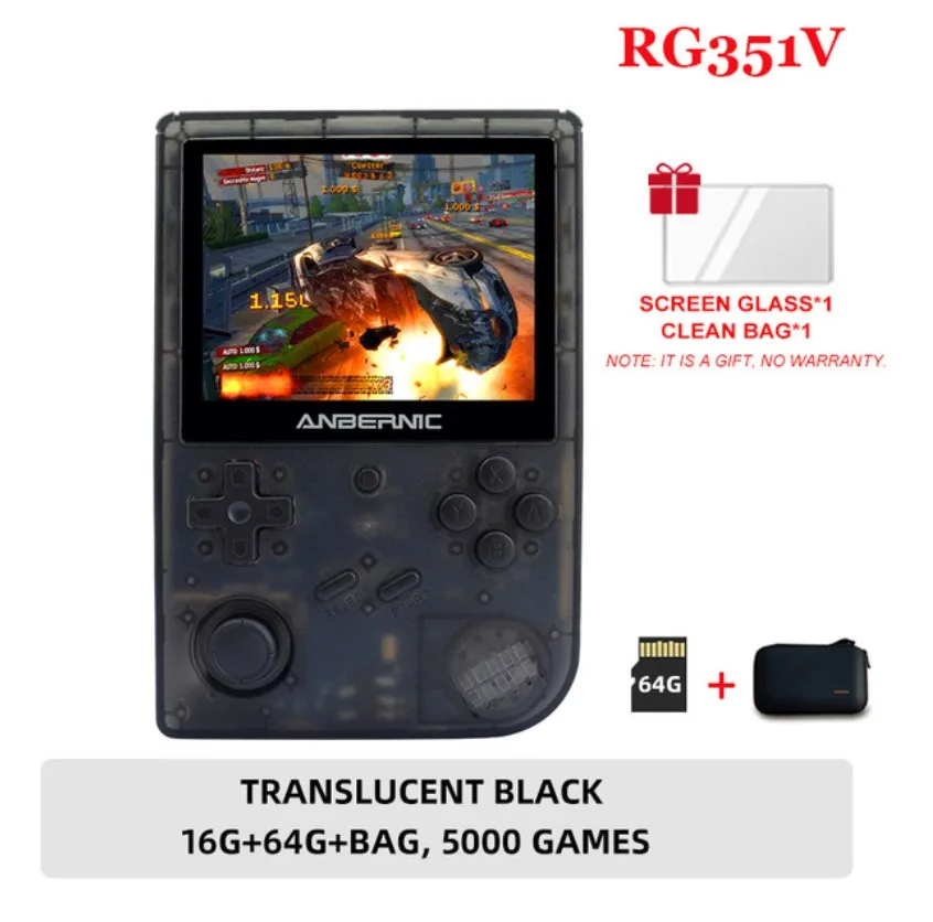 ANBERNIC RG351V 3.5-Inch IPS Handheld Game console 256G Pre-installed 20000 Games Video Retro Game Player With WIFI Kids Gift 
