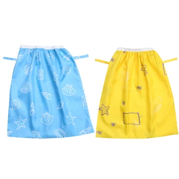 

2pcs Creative Pattern Infant Diaper Storage Bag Simple Multipurpose Nappy Pouch Waterproof Wet/Dry Diaper Bag for Outdoor