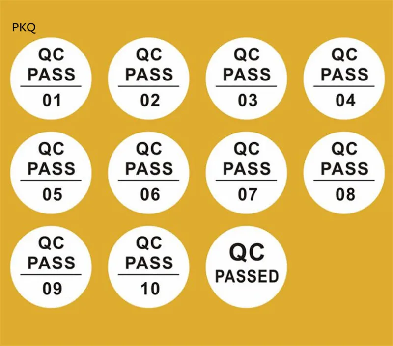 2000pcs White Pvc Qc Passed Sticker Qc Adhesive Label Sticker Custom