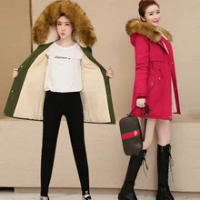 women's cotton coat women's winter jacket in the long section was thin and velvet thickening large size cotton clothing jacket
