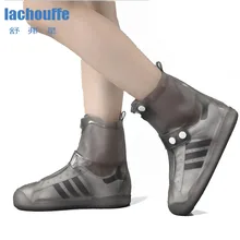 Унисекс; 1 пара силиконовых водонепроницаемых защитных сапог; Чехлы для обуви на молнии; Чехлы для дождливой обуви с высоким берцем; нескользящие Чехлы для дождливой обуви