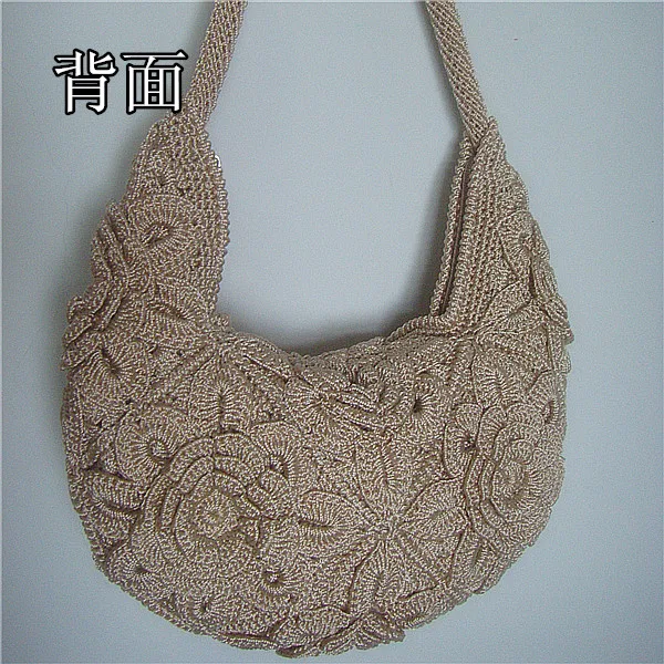 Hand-woven Women Bag Wool Crochet Cute Homemade Diy Material Handbag Woolen Shoulder Bag Casual Total Crochet Bag Female
