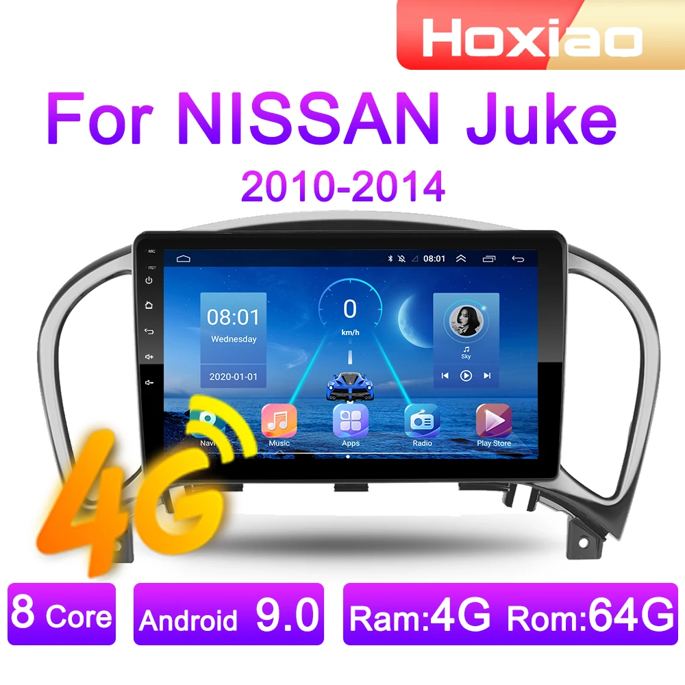 Автомобильное радио мультимедийный видеоплеер 2 DIN 4G Android 9 для Nissan Juke 2010 2011 2012 2013