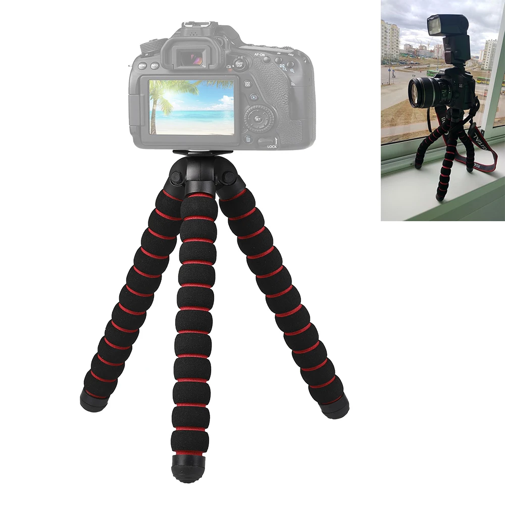 Гибкий штатив Осьминог с губкой аксессуары для камеры Canon/Nikon/Sony Go pro 7 6 5H9R Sj9 Sj8 DJI OSMO