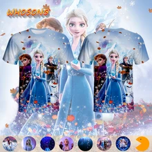 Новинка года; одежда принцессы WHOSONG футболка с объемным рисунком «Холодное сердце 2»; Очень Популярные топы для детей и взрослых; забавная футболка унисекс с круглым воротником и героями мультфильмов