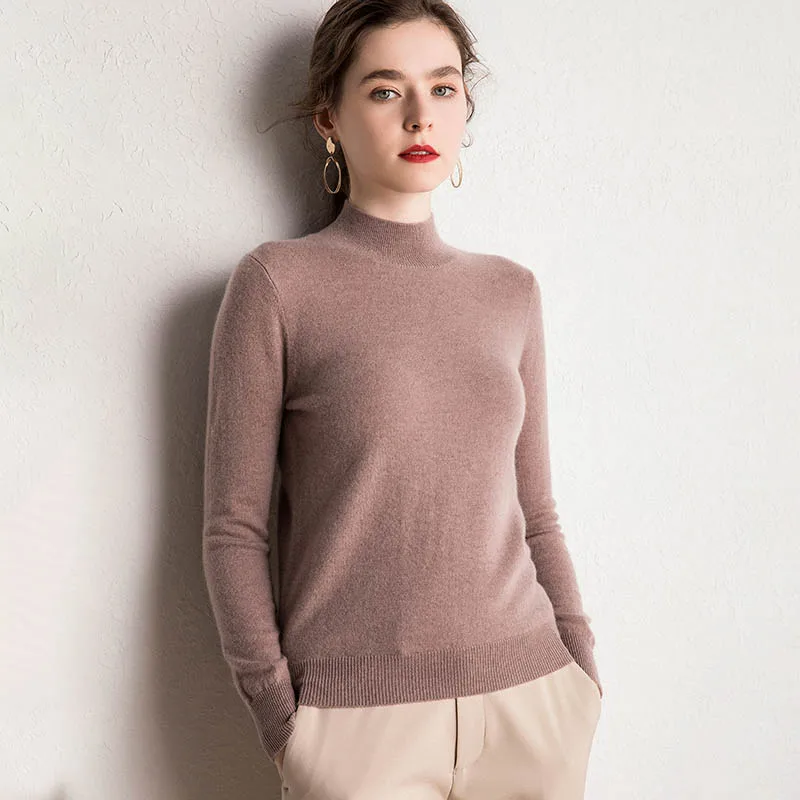 Antumn Winter Soft Sweaters for Women 100% Pure Cashmere Knitted Jumpers 10Colors Standard Clothes Long Sleeve Woman Pullovers Antumn Winter Soft Sweaters for Women 100% Pure Cashmere Knitted Jumpers 10Colors Standard Clothes Long Sleeve Woman Pullovers