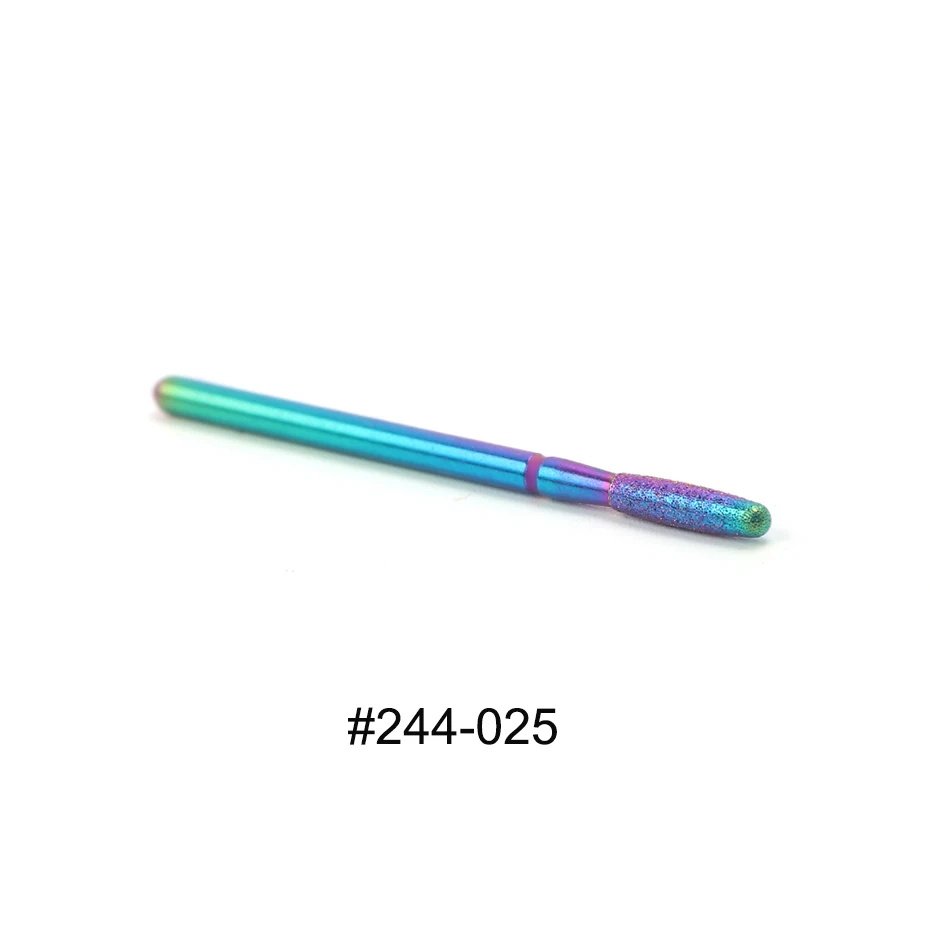 244-025 1 шт. радужные стальные сверла для ногтей, алмазные сверла, карбидные фрезы, электрические маникюрные сверла машины, аксессуары, инструмент BE1514 - Цвет: 244-025