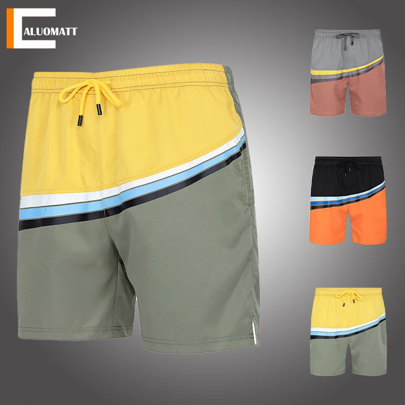 Pantalones cortos informales para hombre, Shorts de playa a la moda, transpirables y holgados, para culturismo