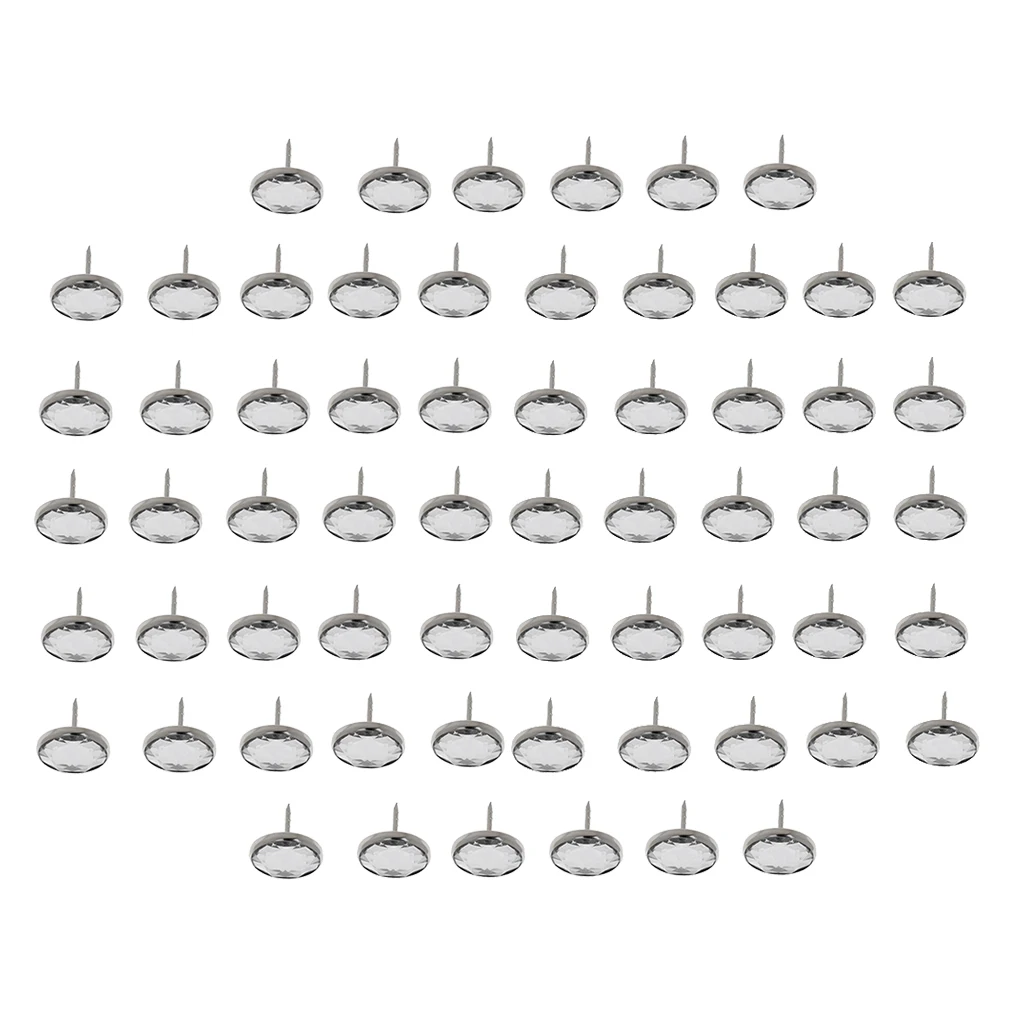 50 X Crystal Buttons Sofa Buttons Nails Tacks Upholstery Decoration 20/22mm