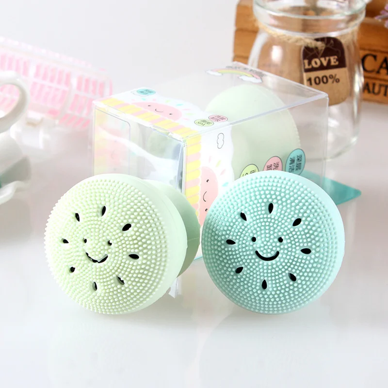 Silicone Sponge Face Cleansing Brush Small Sun Cleansing Brush Double Head Cleansing Jellyfish Small Octopus Wash Brush NEW