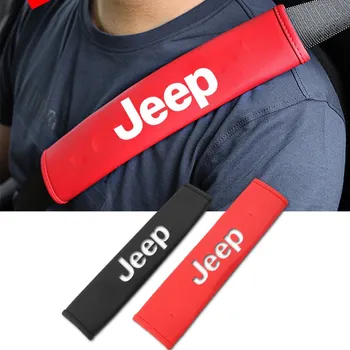 

2pcs Car Safety Seat Belt Cover for Jeep Wrangler JK Cherokee Compass Grand Renegade Patriot Liberty JL Shoulder Pad Accessories