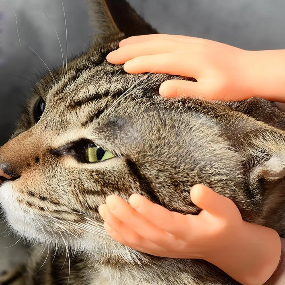 Teasing Cat Plastic Finger Gloves Human Fake Hand Cat Interactive