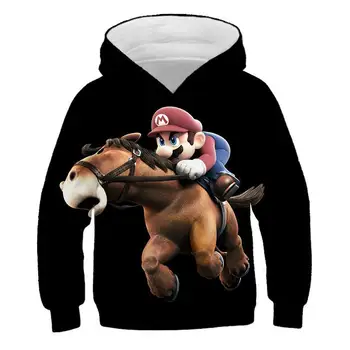 

harajuku 3D print boy Hoodie game Super Mario print cartoon kids clothes Hoodie fashion funny boys and girls sports sweater