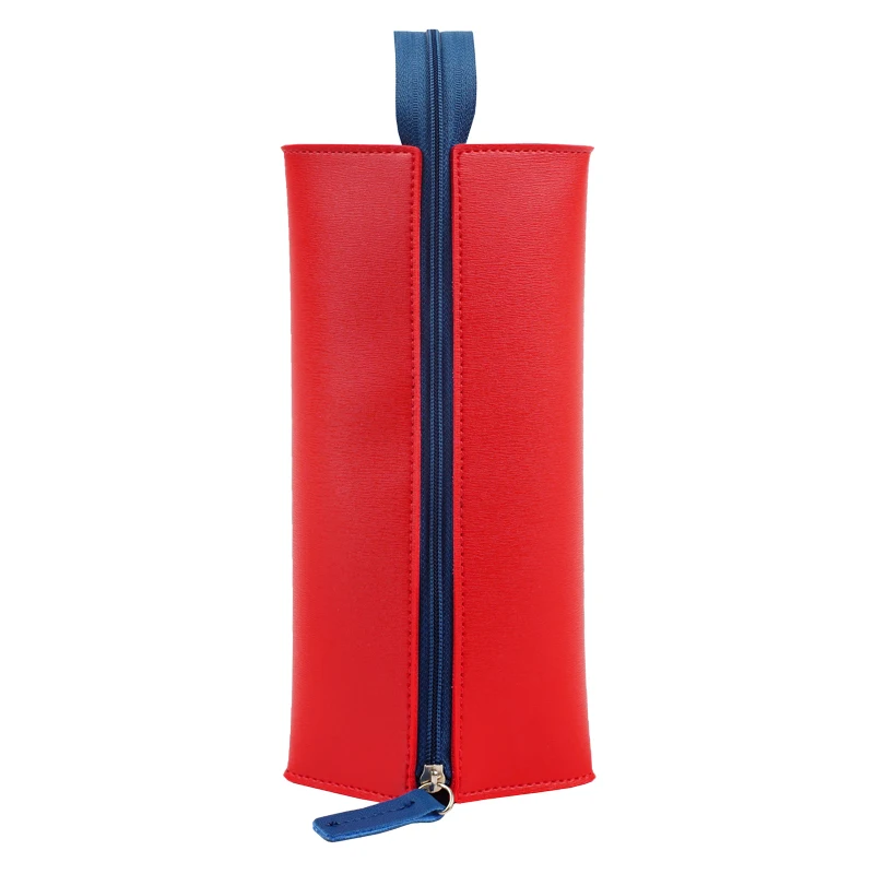 Японский креативный канцелярский чехол-карандаш, простой милый маленький монстр, сумка на молнии, кожаная мужская и женская сумка-карандаш Zipit - Цвет: Red